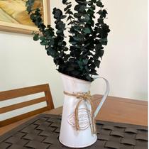 Arranjo de Flores Desidratadas com Vaso Vintage Branco Para Decoração Duradoura Arranjo de Flores Desidratadas com Vaso Vintage Branco Para Decoração Duradoura