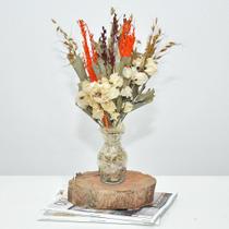 Arranjo de flores desidratadas petit core vibrantes + vaso de vidro - Beauté