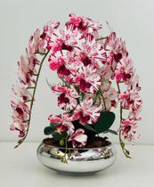 Arranjo De Flores Orquídeas 3D Toque Real Com Vaso - Cris