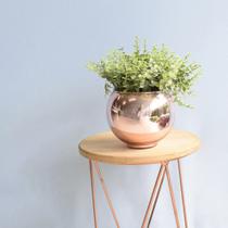 Arranjo de Folhagem Artificial no Vaso Pequeno Rose Gold - FORMOSINHA