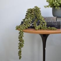 Arranjo de Folhagem Pendente Artificial no Vaso Azul Formosinha