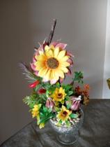 Arranjo de Girassol com alho natural Arranjo de Girassol com alho natural