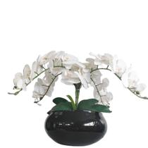 Arranjo de Mesa 4 Flores Orquídeas Real Vaso Terrário