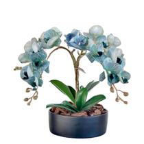 Arranjo de Mesa Com 4 Flores Orquídeas Azul Toque Real