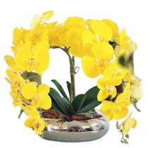 Arranjo de Mesa Com 4 Flores Orquídeas Rosa Toque Real