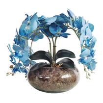 Arranjo de Mesa e decoração 4 orquideas artificias azul - La Caza Store