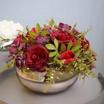 Arranjo de Mini Rosas Vermelhas no Vaso Baixo Rose Linha Arranjos de Flores Formosinha Arranjo de Mini Rosas Vermelhas no Vaso Baixo Rose Linha Arranjos de Flores Formosinha