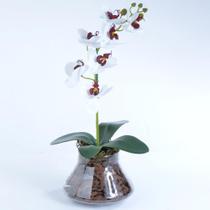 Arranjo de Orquídea Artificial Branca Miolo Vinho Paty Arranjo de Orquídea Artificial Branca Miolo Vinho Paty