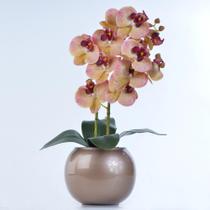 Arranjo de Orquídea Artificial em Vaso Cobre Valentina - Vila das Flores