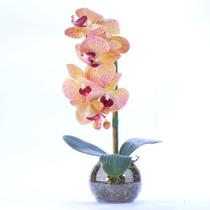 Arranjo de Orquídea Artificial Laranja Pequenina Sol - Vila das Flores
