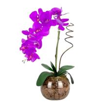 Arranjo de Orquídea Artificial Lilás Delicada vaso Aquário - La Caza Store