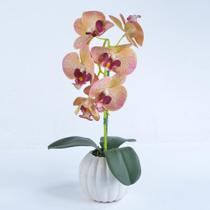 Arranjo de Orquídea Artificial Outonada em Cachepô Nina Arranjo de Orquídea Artificial Outonada em Cachepô Nina