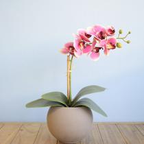 Arranjo de Orquídea Artificial Pink no Vaso Fendi Formosinha