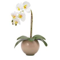 Arranjo De Orquídea Artificial Silicone Com Vaso Vidro