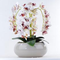 Arranjo de Orquídea Artificial Tigre em Vaso Nude