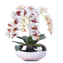 Arranjo de Orquídea Artificial Tigre em Vaso Rose Gold Arranjo de Orquídea Artificial Tigre em Vaso Rose Gold