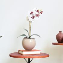Arranjo de Orquídea Artificial Tigre no Vaso Fendi Formosinha
