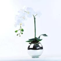 Arranjo de Orquídea Branca Toque Real Espelhado Eros