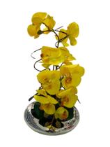 Arranjo de orquidea c/3 astes em vaso espelhado