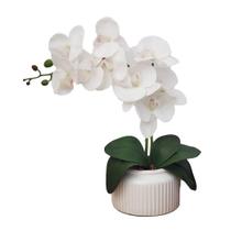 Arranjo De Orquídea Flor Artificial No Vaso - Branca