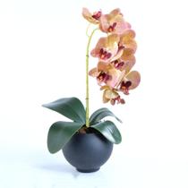 Arranjo de Orquídea Outonada em Vaso Preto Fosco Rafa