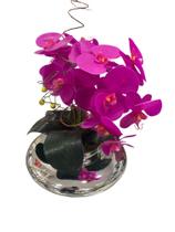 Arranjo de orquídea Vaso Espelhado Flor de silicone