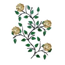 Arranjo De Parede Com Folhas Flores Em Ferro 4 Rosas Betume Arranjo De Parede Com Folhas Flores Em Ferro 4 Rosas Betume