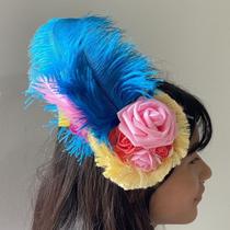 Arranjo de Penas Colorida para Penteado de Fantasia