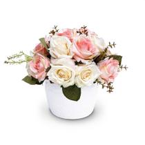 arranjo artificial rosa branco flor em Promoção no Magazine Luiza