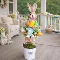 Arranjo Decoração Vaso Árvore Osterbaum Coelho Páscoa 80cm Arranjo Decoração Vaso Árvore Osterbaum Coelho Páscoa 80cm