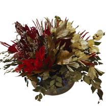 Arranjo Decorativo De Plantas Secas Sofisticado Rústico + Vaso Ambar Dourado