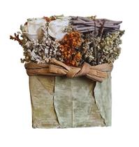 Arranjo Decorativo Flores Secas com Base Rústica Decoraçao