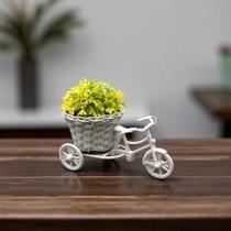 Arranjo Delicado Buchinho Flores Amarelo Vaso Bicicleta Folha Folhagem