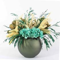 Arranjo do Campo Elegante Flores Secas - Turquesa