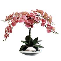 Arranjo E Vaso Centro de Mesa 4 Orquídeas Artificiais Tigrad