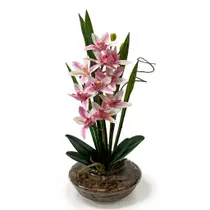 Arranjo Flor Orquídea Luxo Realista Diversas Cores Casa Escritório Flor Artificial Sustentável