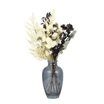 Arranjo Floral Seco no Vaso de Vidro Decorativo - Preto
