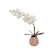 Arranjo Flores 1 Orquídea Branca Artificial Com Vaso Liz - La Caza Store