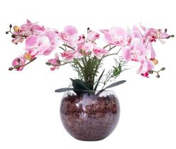 Arranjo Flores 4 Orquídeas Artificial Com Vaso 50X50Cm - 001 - La Caza Store