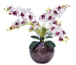 Arranjo Flores 4 Orquídeas Artificial Com Vaso 50X50Cm - 007