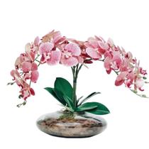 Arranjo Flores 4 Orquídeas Rosa Toque Real Vaso Grande