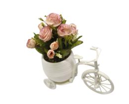 Arranjo Flores Artificiais Mini Rosas Rose Vaso Carriola - JL FLORES ARTIFICIAIS
