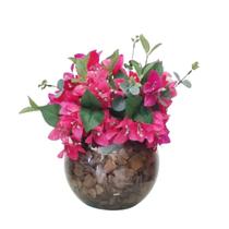 Arranjo Flores de Bouganville Com Vaso De Vidro Arranjo Flores de Bouganville Com Vaso De Vidro