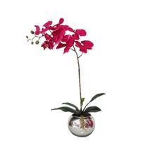 Arranjo Flores De Orquídeas Clássico Vaso Prata Lisi - La Caza Store
