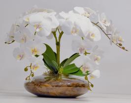 Arranjo Flores Orquídeas Artificial Branca Com Vaso Lucca Arranjo Flores Orquídeas Artificial Branca Com Vaso Lucca
