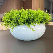 Arranjo Grande Centro de Mesa Vaso Branco com Verdinho Arranjo Grande Centro de Mesa Vaso Branco com Verdinho