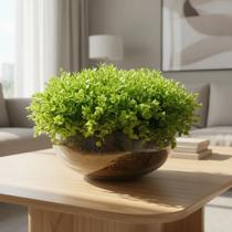 Arranjo Grande Centro de Mesa Vaso Incolor com Verdinho