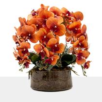 Arranjo Grande Orquídea 6 Hastes Vaso Incolor Mesa 8 Cadeiras Arranjo Grande Orquídea 6 Hastes Vaso Incolor Mesa 8 Cadeiras