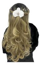 Arranjo Grinalda Cabelo De Noiva Coque Orquídea Grampo A37 Arranjo Grinalda Cabelo De Noiva Coque Orquídea Grampo A37