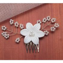 Arranjo Grinalda Cabelo De Noiva De Pérola Enfeite Pente A55
